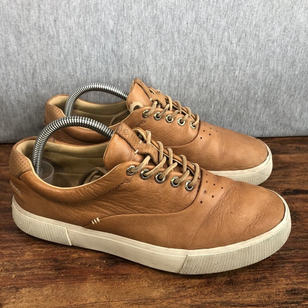 Sperry Gold Cup Men‎ Size 8 Brown Tan Leather Sneakers Shoes Lace Up